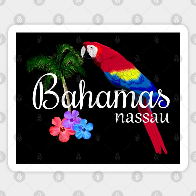 Nassau Bahamas Tropical Island Parrot Magnet by macdonaldcreativestudios